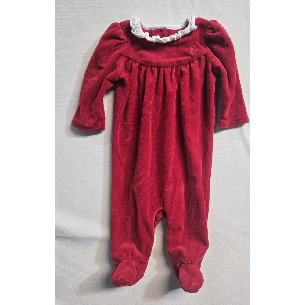 Ralph Lauren velour Christmas/holiday baby One Piece 0-3 Months